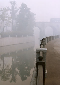 Yauza river, fog time