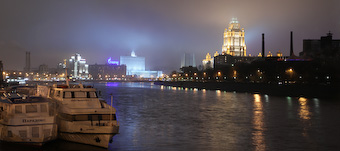 Moscow river and hotel Ukraina