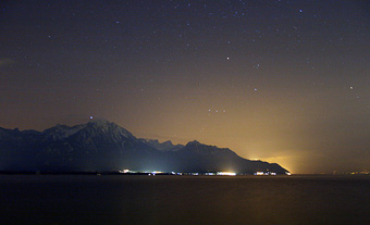 Lac Leman at the midnight